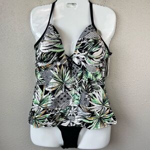 NWT Kenneth Cole Reaction Tankini Top and Bottoms Size M